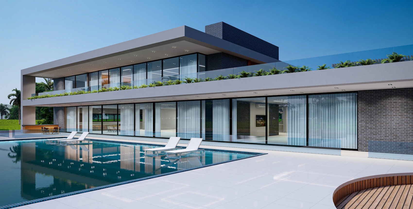 Malatya anahtar teslim çelik villa, havuzlu modern çelik ev