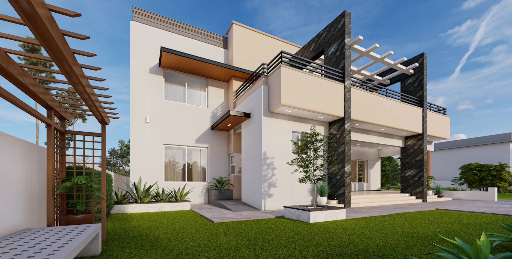 Malatya mimari proje, modern evin 3D görselleştirmesi